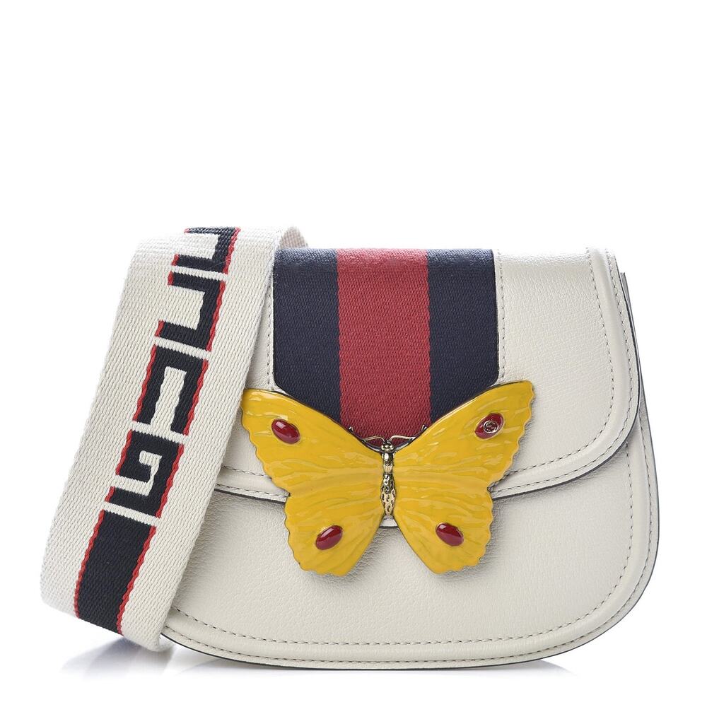 Gucci Totem Ophidia Butterfly Leather Web Stripe Small Crossbody Shoulder Bag